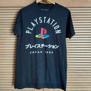 Vintage Style Retro PlayStation Japanese Japan 1994 Black Cotton T Shirt M